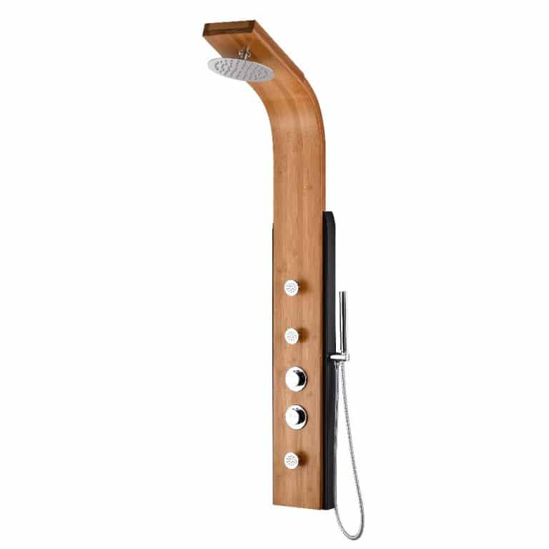 Colonne de douche PD22 - Bambou et aluminium noir
