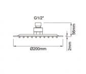 JX-701 - Tête de douche ronde 20cm - Dimension