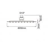 JX-703 - Tête de douche ronde 25cm - Dimension