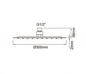 JX-706 - Tête de douche ronde 30cm - Dimension