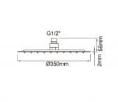 JX-708 - Tête de douche ronde 35cm - Dimension