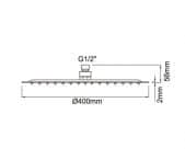 JX-710 - Tête de douche ronde 40cm - Dimension