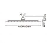 JX-711 - Tête de douche carrée 40cm - Dimension