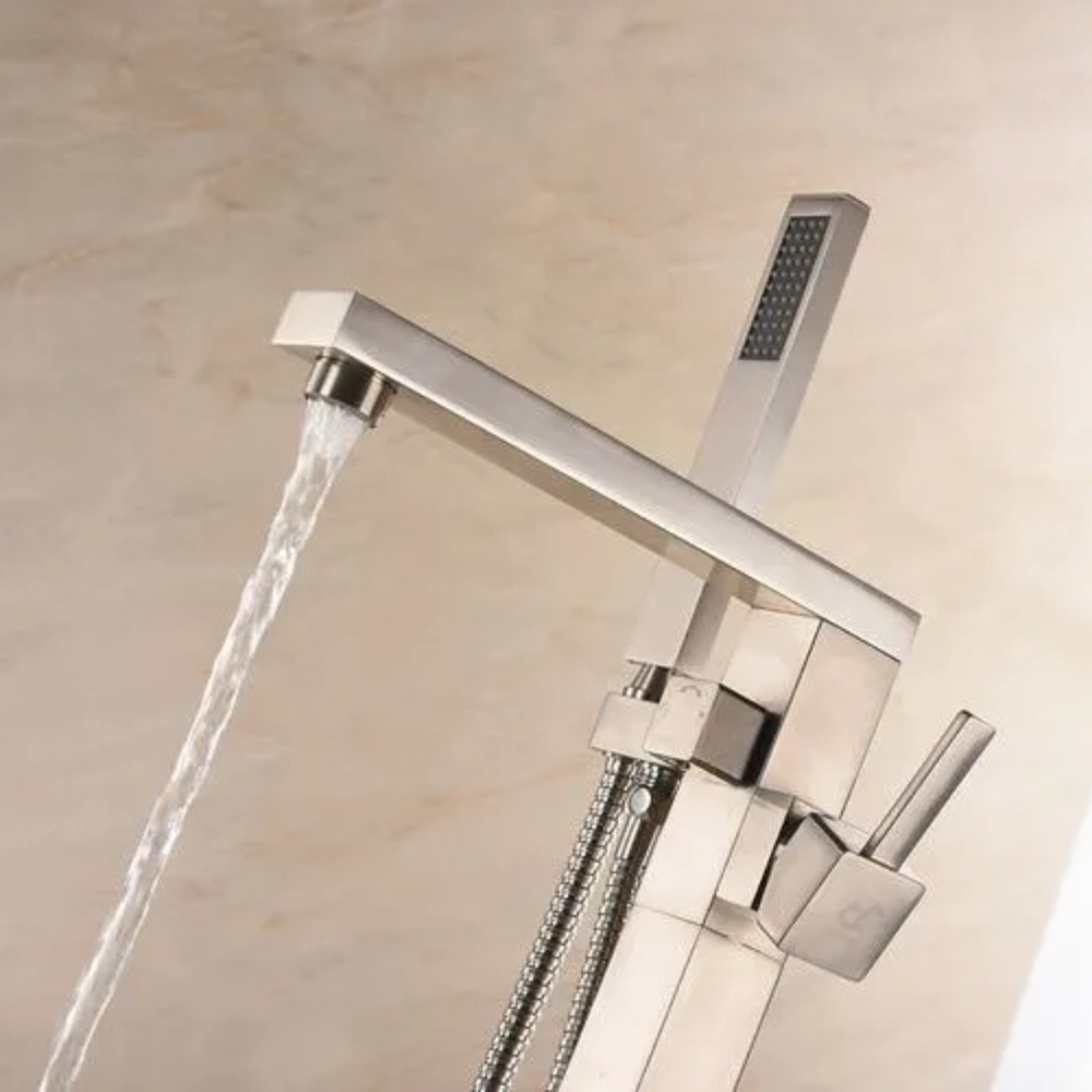 Robinet de bain autoportant - Chloris - Nickel brossé