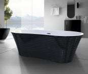 Missouri - bain autoportant noir 66" - installé dans une salle de bain moderne