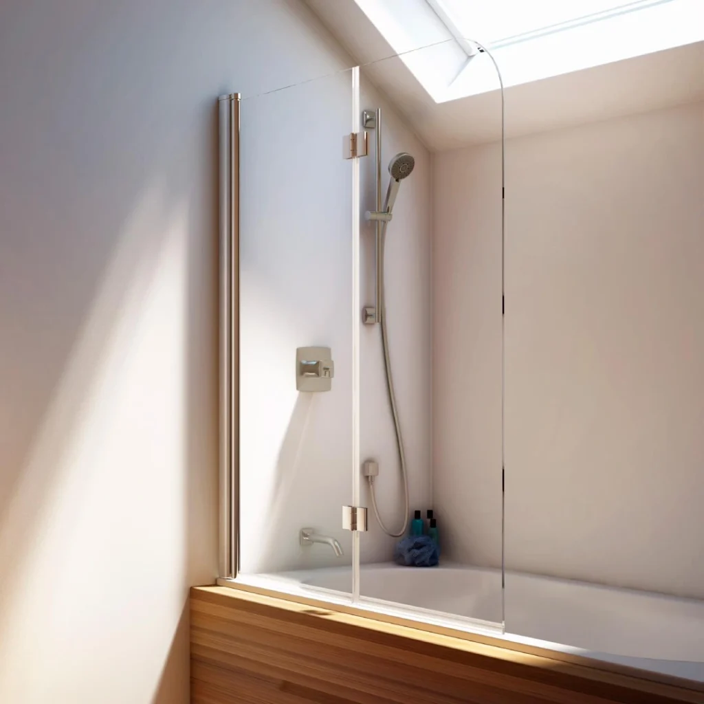 Écran de baignoire pivotant en verre FLIP 46” x 56” - Chrome