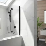 Écran de baignoire pivotant en verre FLIP 46” x 56” - Noir