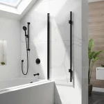 Écran de baignoire pivotant en verre FLIP 46” x 56” - Noir