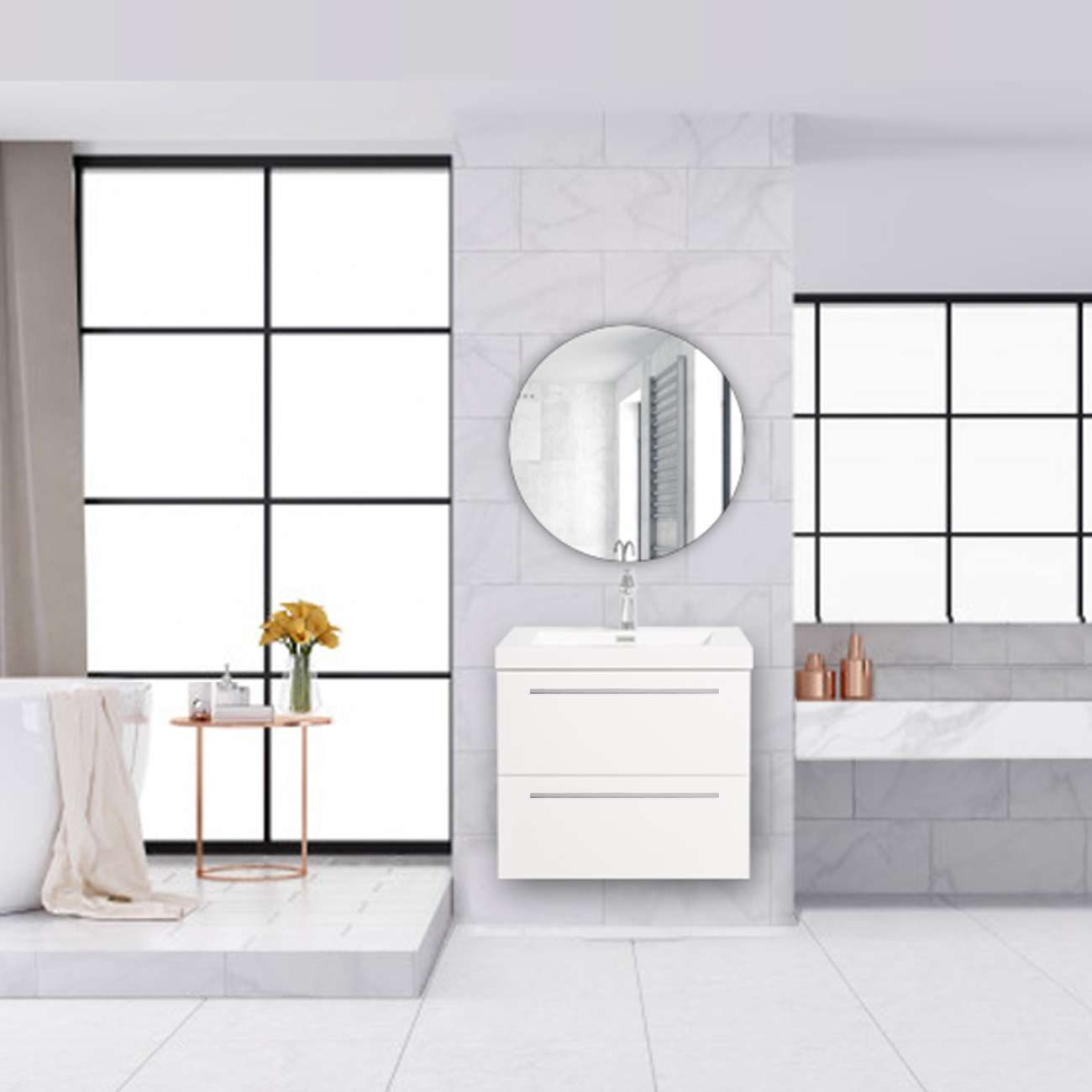 Vanité de salle de bain Fano 24" blanche Vanité de salle de bain Fano 24 pouces - Blanche