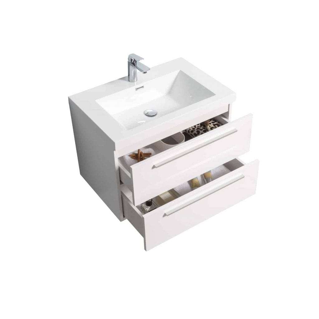 Vanité de salle de bain 30 pouces Fiorentina - Blanche - Vue de haut