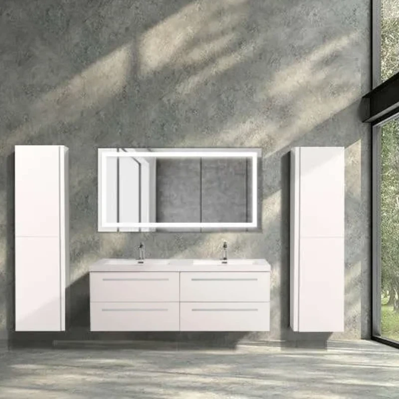 Vanité de salle de bain 60 pouces Lazio – Blanche