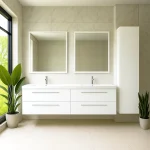 Vanité de salle de bain 72 pouces Veronika – Blanche
