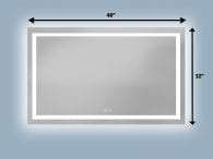 Miroir LED Chauffant 48″ x 32″ - Dessin technique