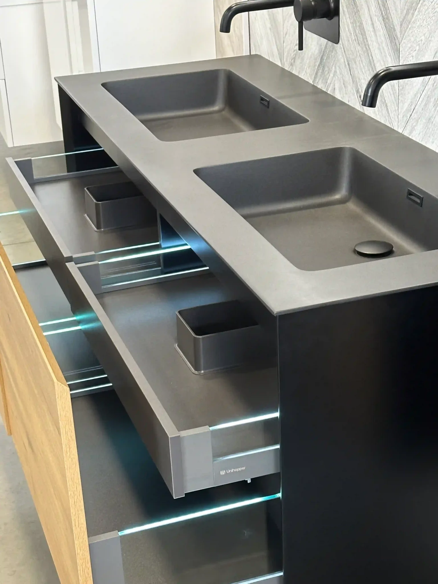Vanité de salle de bain 60 pouces Kelia – Chêne