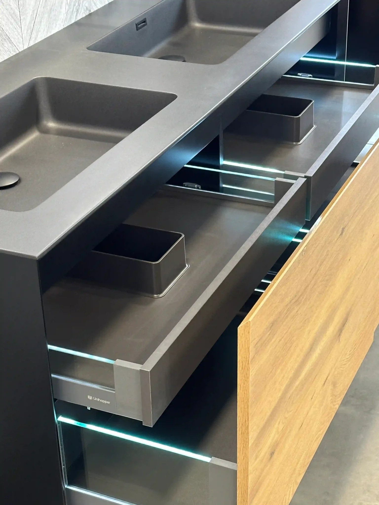 Vanité de salle de bain 60 pouces Kelia – Chêne