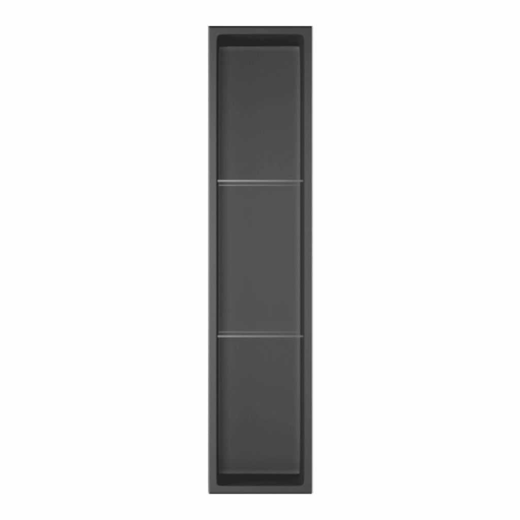 Niche de douche rectangulaire en acier inoxydable noir - 10″ × 36″