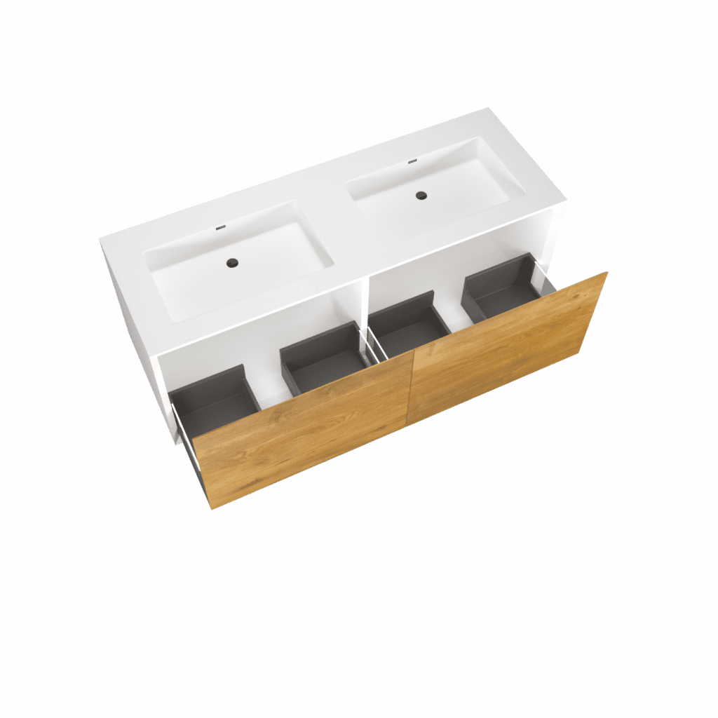 Vanité de salle de bain 60 pouces Kelia - Blanche