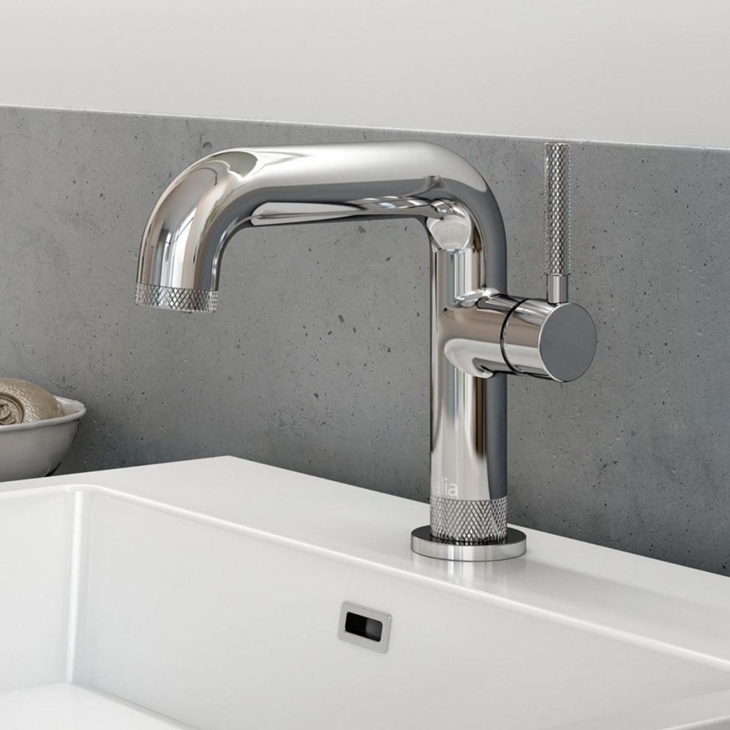 Robinet de lavabo monotrou avec drain à pression - Chrome