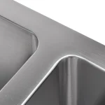 Évier de cuisine 32"x18" 16G (70/30) sans grilles de fond - Brossé – Image 4