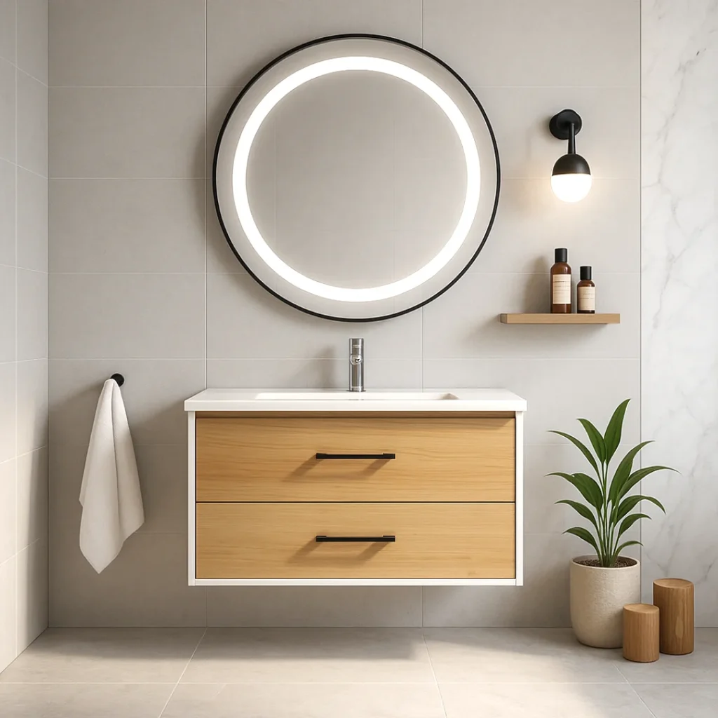 Miroir LED - Rond 30” avec cadre noir