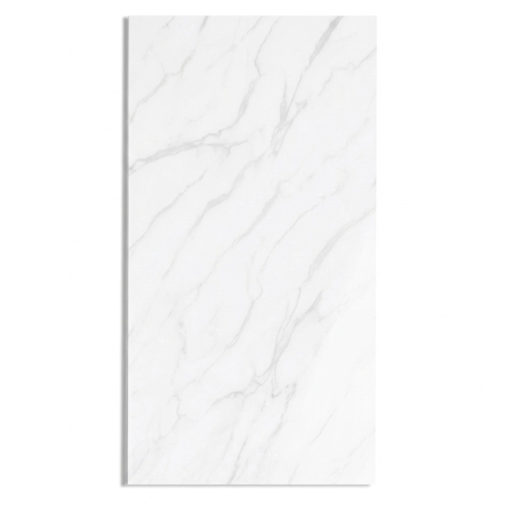 Panneau mural PVC effet marbre blanc mat 100 x 250 cm