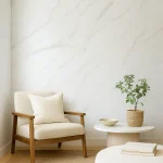 Panneau mural PVC effet marbre blanc mat 100 x 250 cm