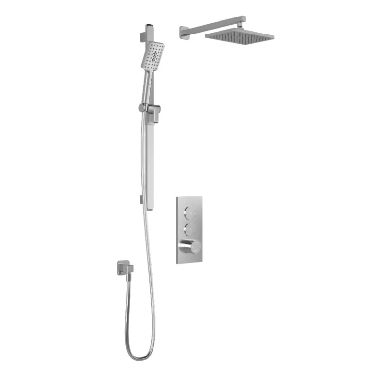 Ensemble de robinetterie de douche poussoir TB2 Squareone – Chrome