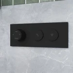 Valve thermostatique - Ensemble de robinetterie de douche poussoir TB2 Squareone – Noir
