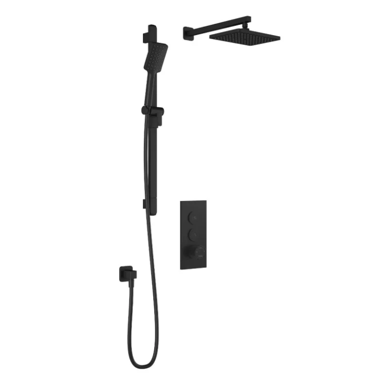 Ensemble de robinetterie de douche poussoir TB2 Squareone – Noir