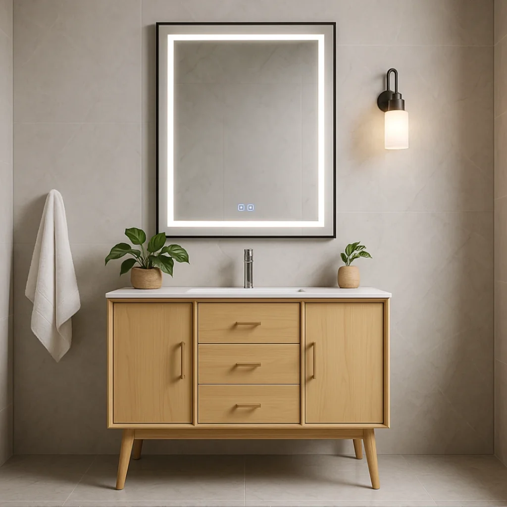 Miroir LED Chauffant 24" x 32" avec cadre noir