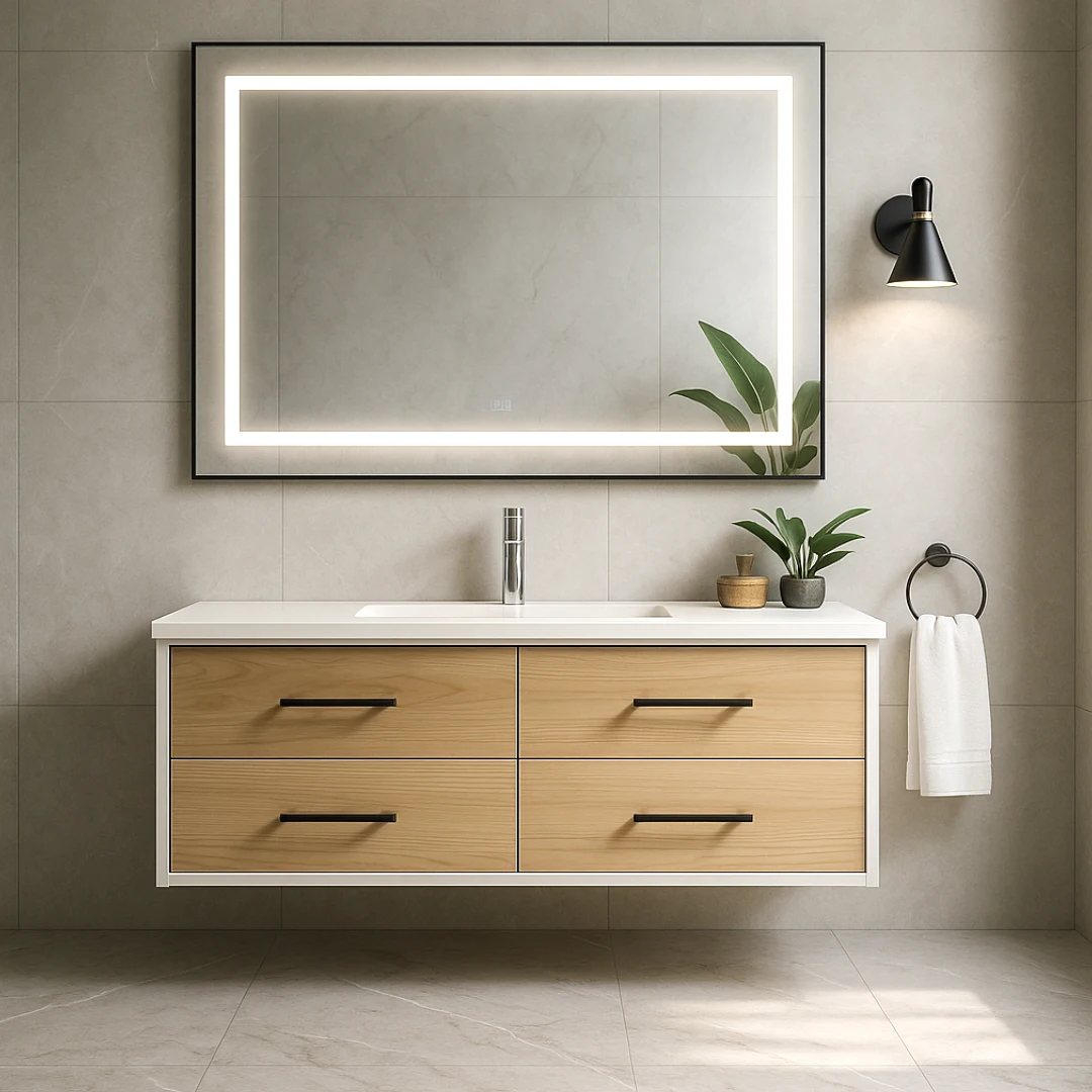 48″ X 32″ Miroir LED Chauffant– Cadre