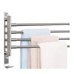 Barre à serviette pivotant mural 4 bras – Chrome