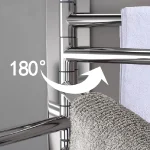 Barre à serviette pivotant mural 4 bras – Chrome
