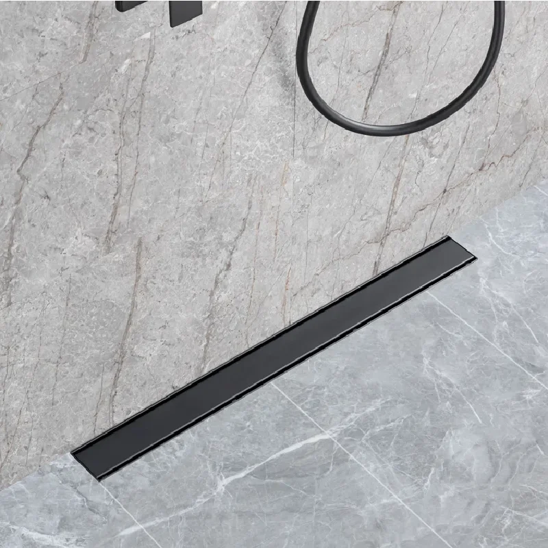 Drain de douche linéaire 32″ – Noir