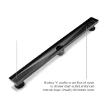 Drain de douche linéaire 32″ – Noir