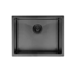 Évier de cuisine simple 23″x18″ 16G sans grille de fond - Noir