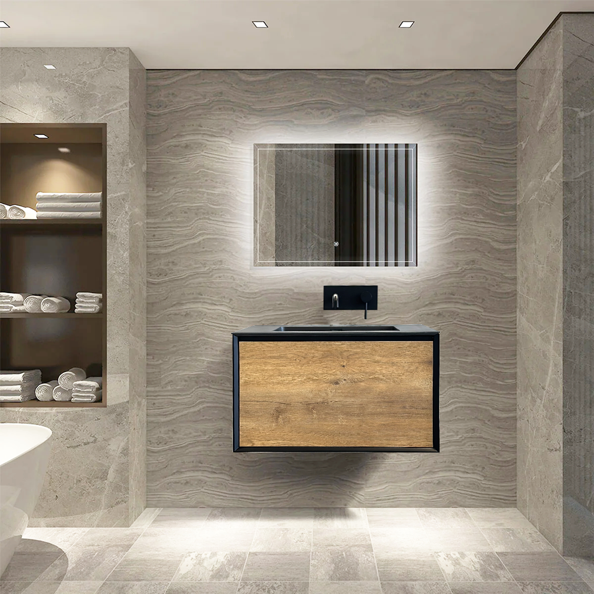 Vanité de salle de bain 30 pouces Kelia – Chêne