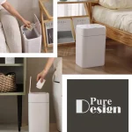Poubelle automatique blanc mat
