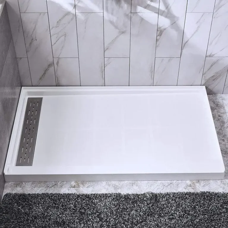 Base de douche avec drain linéaire gauche 48” x 32” - Alcôve