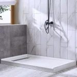Base de douche avec drain linéaire gauche 60” x 32” - Alcôve