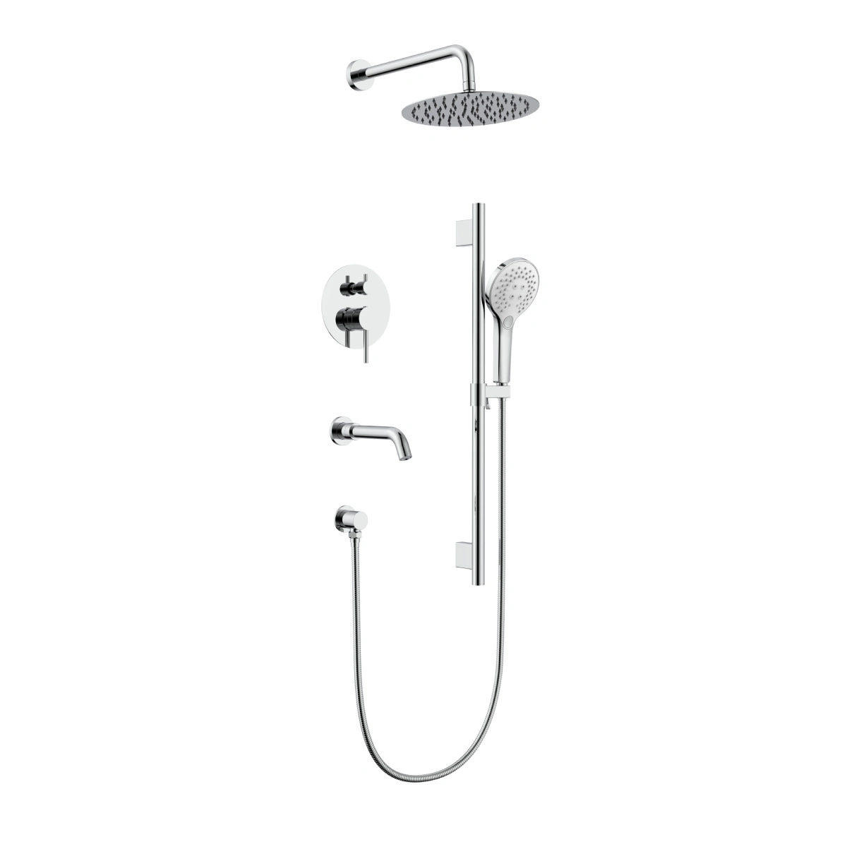 Ensemble de robinetterie de bain/douche ROMA 3 fonctions - Chrome