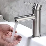 Robinet de vanité monotrou Roncourt - Nickel brossé