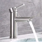 Robinet de vanité monotrou Roncourt - Nickel brossé