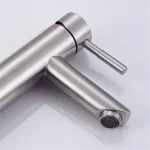 Robinet de vanité monotrou Roncourt - Nickel brossé