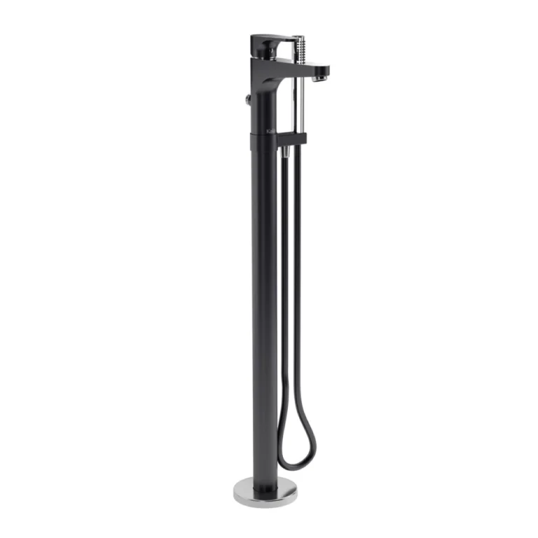 Robinet de bain autoportant - Kontour - Noir et Chrome