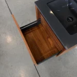 24″ Vanité de salle de bain Savana-Quartz noir _ Lavabo en porcelaine noire
